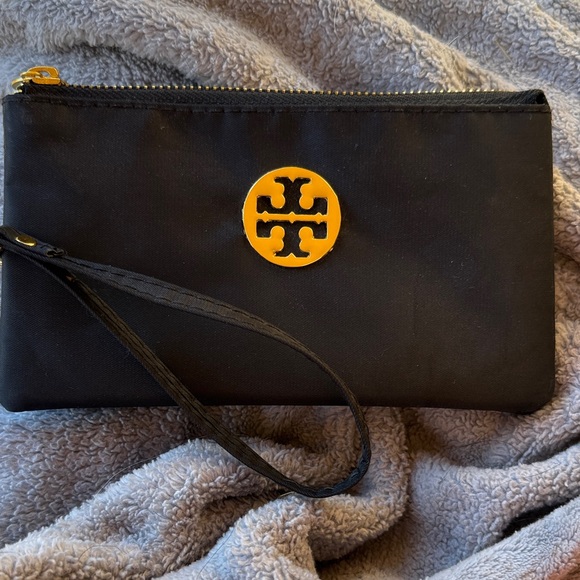 Tory Burch Handbags - Black Wristlet with Gold Logo